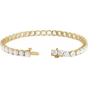 14K Yellow Or White Gold Round 4.25Mm Vs, F+ 12 CTW Lab-Grown Diamond Line 7" Bracelet