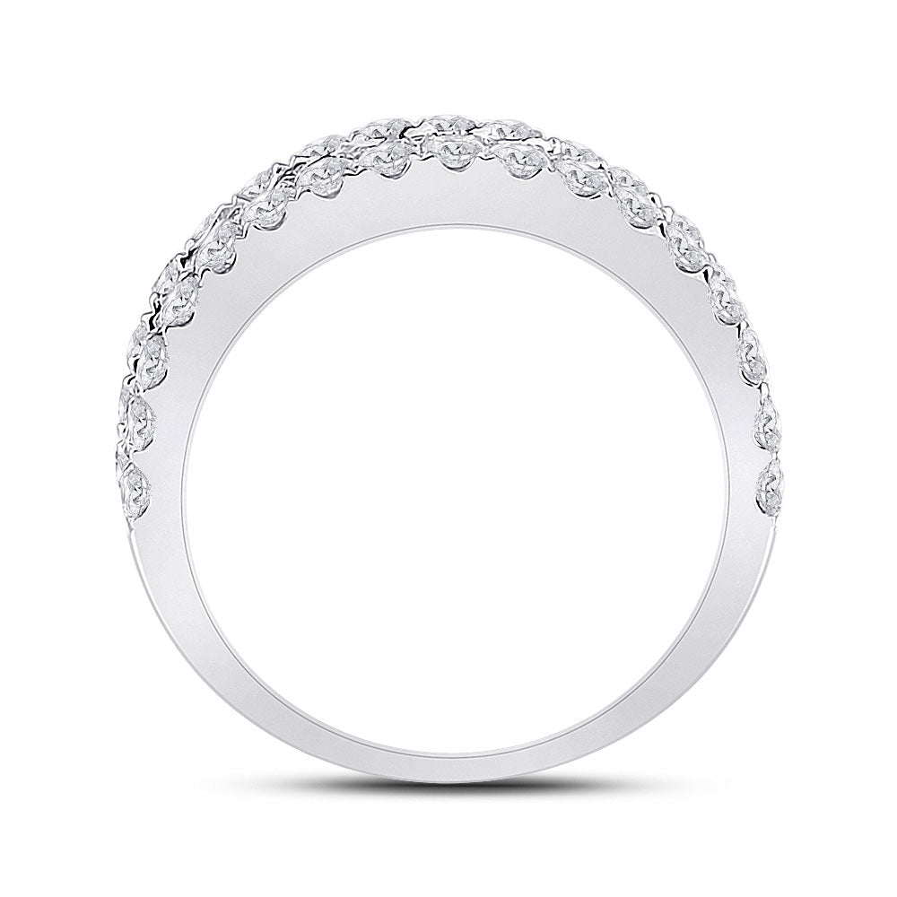 14K White Gold Womens Baguette Diamond Anniversary Ring 2 Cttw, Womens Size: 5-10