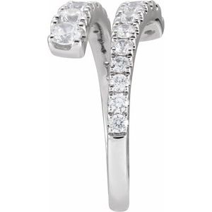14K White Gold Lab-Grown Diamond Round 3 Mm Lab-Grown Diamond Polished 9/10 Ctw Lab-Grown Diamond Bypass Ring Size 7
