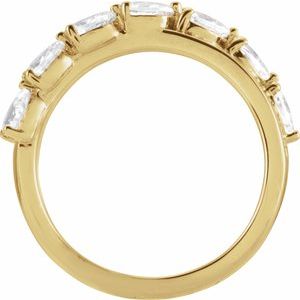 14K Yellow Gold Pear  4 X 3 Mm Polished 1 1/8 Ctw Natural Diamond Ring Size 7