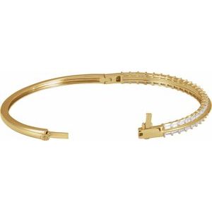 14K Yellow Gold Straight Baguette 3 X 1.5Mm G-H Si 2 1/6 Ctw Lab-Grown Diamond Bangle Bracelet, Length: 7 In