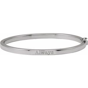 Sterling Silver 4 Mm 7 In Polished Tube Hinged Bangle Bracelet