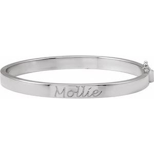 Sterling Silver 6 Mm 7 In Polished Tube Hinged Bangle Bracelet