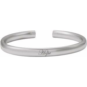 Sterling Silver 6 Mm 7 In Polished Hinged Cuff Bracelet