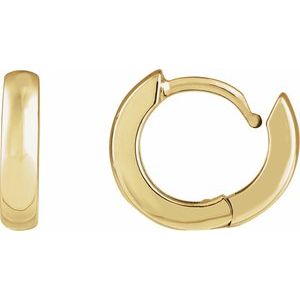 18K Yellow Gold Pair Hinged Earrings, Length: 12 Mm, Thickness: 2.7 Mm