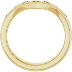 14K Yellow Gold Lab-Grown Diamond Round 2.5 Mm Polished 3/8 Ctw Lab Grown Diamond Contour Band Size 7