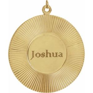 14K Yellow Gold 31.82 X 25.69 Mm Polished Sunburst Pendant