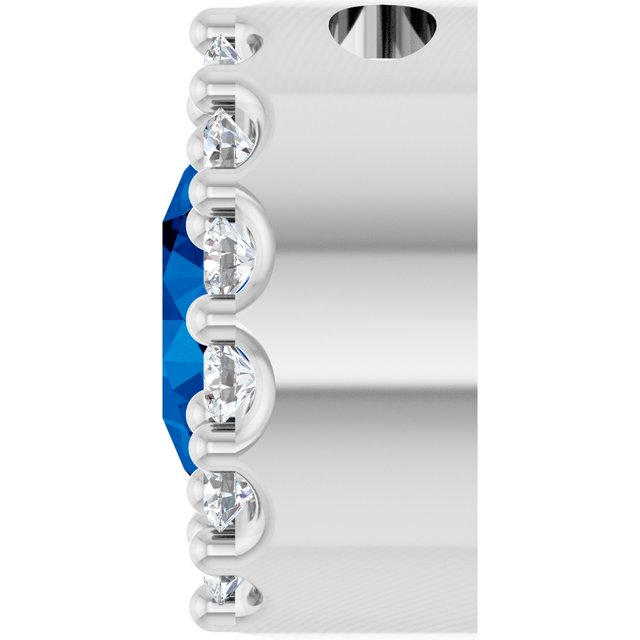 14K Yellow Or White Gold Round 5Mm I1, G-H Polished Lab-Grown Gemstone And 1/10 Ctw Natural Diamond Halo-Style Pendant