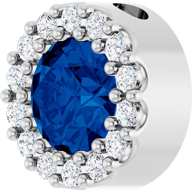 14K Yellow Or White Gold Round 5Mm I1, G-H Polished Lab-Grown Gemstone And 1/10 Ctw Natural Diamond Halo-Style Pendant