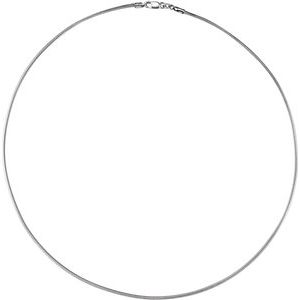 Rhodium-Plated Sterling Silver Lobster Clasp Round Snake Chain, Length: 20 In, Width: 1.5 Mm