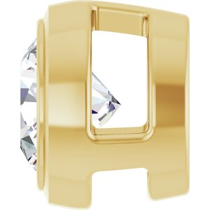 14K Yellow Gold Round 4.4Mm Gh Si1-Si2 1/3 Ct Lab Grown Diamond Bezel-Set Pendant Slide