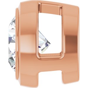 14K Rose Gold Round 4.4Mm Gh Si1-Si2 1/3 Ct Lab Grown Diamond Bezel-Set Pendant Slide