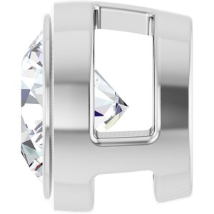 14K White Gold Round 5.2Mm Gh Si1-Si2 1/2 Ct Lab Grown Diamond Bezel-Set Pendant Slide