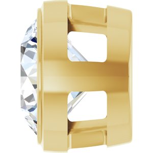 14K Yellow Gold Round 6.5Mm Gh Si1-Si2 1 Ct Lab-Grown Diamond Bezel Pendant Slide