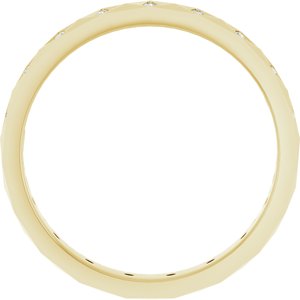 14K Yellow Gold Round 1 Mm G-H Si2-Si3 .08 Ctw Natural Diamond Eternity Band Size 7