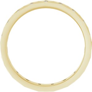 14K Yellow Gold Round 1 Mm G-H Si2-Si3 .08 Ctw Natural Diamond Eternity Band Size 6.5