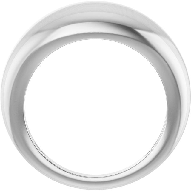 Platinum 8 Mm Polished Dome Ring, Size 7
