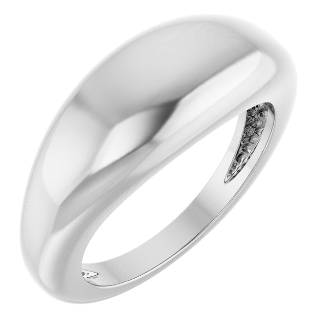 Platinum 8 Mm Polished Dome Ring, Size 7