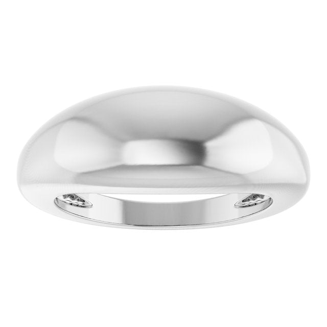 Platinum 8 Mm Polished Dome Ring, Size 7
