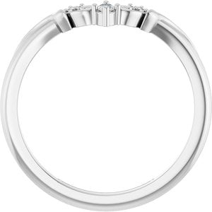 Platinum Marquise 3.5 X 1.75 Mm Polished .08 Ctw Natural Diamond Contour Band Size 7