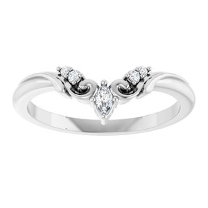 Platinum Marquise 3.5 X 1.75 Mm Polished .08 Ctw Natural Diamond Contour Band Size 7