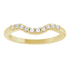 14K Yellow Gold Emerald 8 X 6 Mm Si2-Si3, G-H :: 1/6 Ctw Polished 1/6 Ctw Natural Diamond Matching Band Size 7