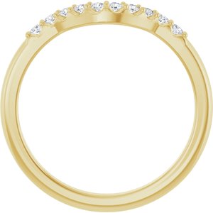 14K Yellow Gold Emerald 8 X 6 Mm Si2-Si3, G-H :: 1/6 Ctw Polished 1/6 Ctw Natural Diamond Matching Band Size 7
