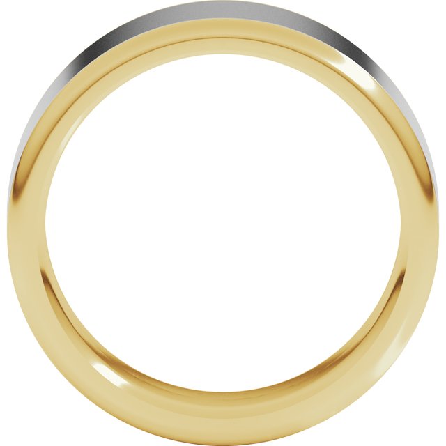 14K Yellow/White Or White/Yellow Gold Standard Comfort Fit With Round Edge Flat Band