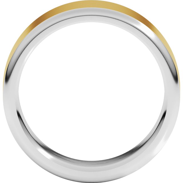 14K Yellow/White Or White/Yellow Gold Standard Comfort Fit With Round Edge Flat Band