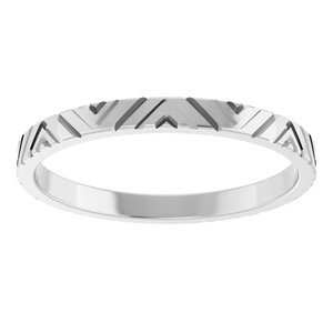 Continuum Sterling Silver Art Deco Patterned Band Size 4.5