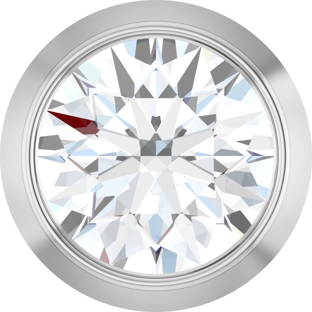 14K White Gold Round 4.1Mm I1, G-H Polished 1/4 Ct Natural Diamond Bezel-Set Pendant Slide