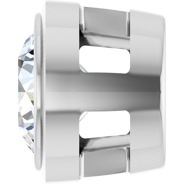 14K White Gold Round 4.1Mm I1, G-H Polished 1/4 Ct Natural Diamond Bezel-Set Pendant Slide