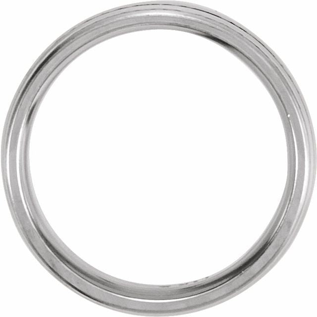 14K White Gold Polished Grooved Comfort-Fit Band, Size 8.5