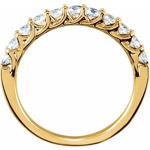 14K Yellow Gold Round 2.5 Mm 5/8 Ctw Natural Diamond Matching Band Size 7