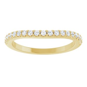 14K Yellow Gold Round 1.5 Mm 1/3 Ctw Natural Diamond Matching Band Size 7