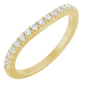14K Yellow Gold Round 1.5 Mm 1/3 Ctw Natural Diamond Matching Band Size 7
