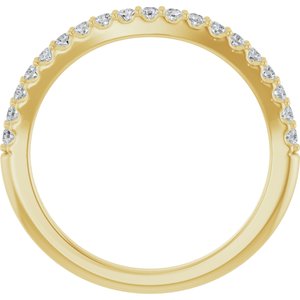 14K Yellow Gold Round 1.5 Mm 1/3 Ctw Natural Diamond Matching Band Size 7