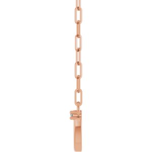 14K Rose Gold Round 1.2Mm G-H I1 .05 Ctw Natural Diamond Arch Necklace, Length: 18 In