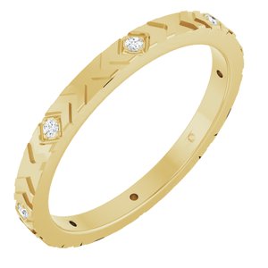 14K Yellow Gold Round 1.2 Mm G-H Si2-Si3 .05 Ctw Natural Diamond Eternity Band Size 7