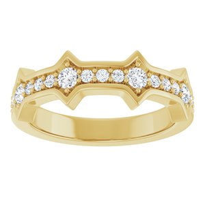 14K Yellow Gold Round 2.5 Mm 3/8 Ctw Natural Diamond Anniversary Band Size 7
