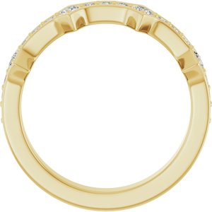 14K Yellow Gold Round 2.5 Mm 3/8 Ctw Natural Diamond Anniversary Band Size 7