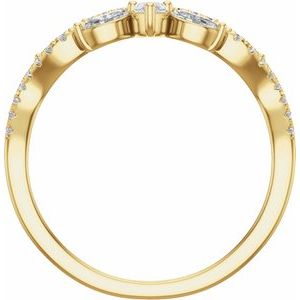 14K Yellow Gold Pear 3.8 X 2.5 Mm 1/2 Ctw Lab-Grown Diamond Contour Band Size 7