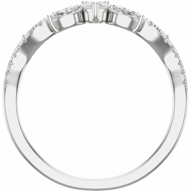 14K White Gold Pear 3.8 X 2.5 Mm Polished 1/2 Ctw Lab-Grown Diamond Contour Band, Size 7