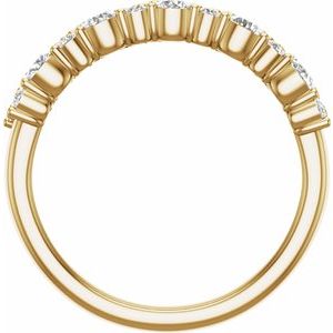 14K Yellow Gold Lab-Grown Diamond Round 2.8 Mm Lab-Grown Diamond Polished 1 1/6 Ctw Lab-Grown Diamond Anniversary Band Size 7