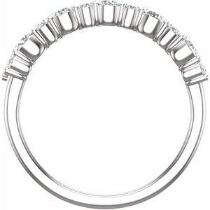 14K White Gold Lab-Grown Diamond Round 2.8 Mm Lab-Grown Diamond Polished 1 1/6 Ctw Lab-Grown Diamond Anniversary Band Size 7