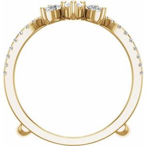 14K Yellow Gold Lab-Grown Diamond Pear 4.3 X 2.8 Mm Lab-Grown Diamond Polished 1 1/8 Ctw Lab-Grown Diamond Ring Guard Size 7