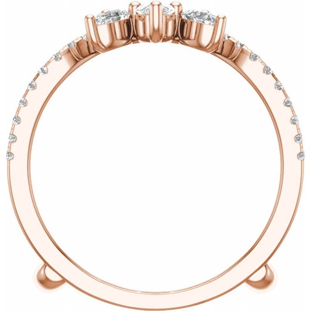 14K Rose Gold Pear 4.3 X 2.8 Mm Polished 1 1/8 Ctw Lab-Grown Diamond Ring Guard, Size 7