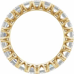 14K Yellow Gold Emerald 4.5 X 3.1 Mm G-H Vs 5 1/3 Ctw Lab-Grown Diamond Eternity Band Size 7