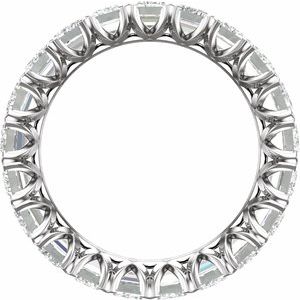14K White Gold Emerald 4.5 X 3.1 Mm G-H Vs 5 1/3 Ctw Lab-Grown Diamond Eternity Band Size 6.5