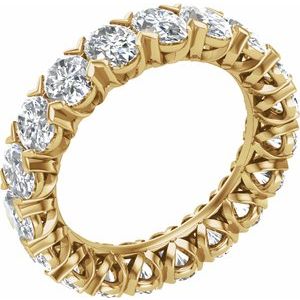 14K Yellow Gold Round 1.3 Mm F+ Vs 3/8 Ctw Lab-Grown Diamond Eternity Band Size 6.5